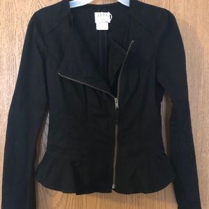 Elle black denim peplum jacket